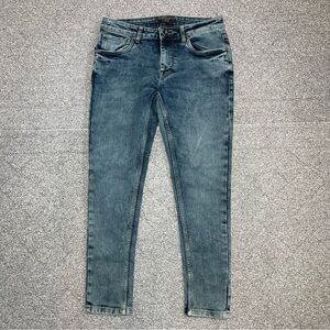Voi Jeans Track Cropped Skinny Mens Size 30X27 Blue Denim Distressed